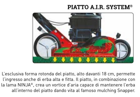 piatto air System mulching Ninja Snapper